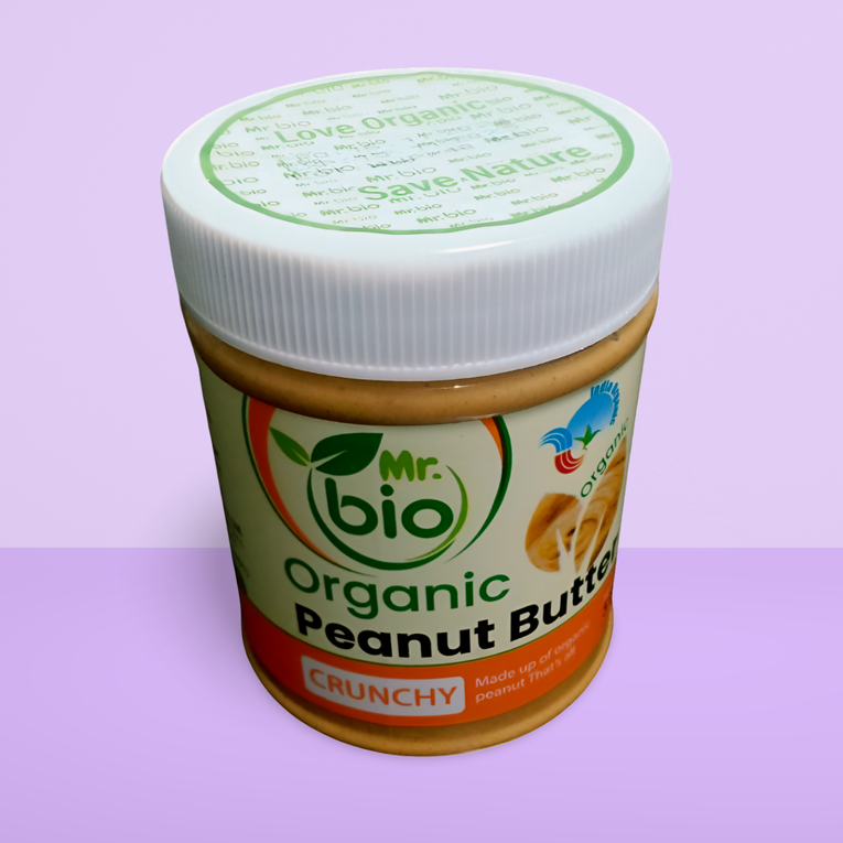 Mr. Bio Organic Peanut Butter Crunchy 510 gm